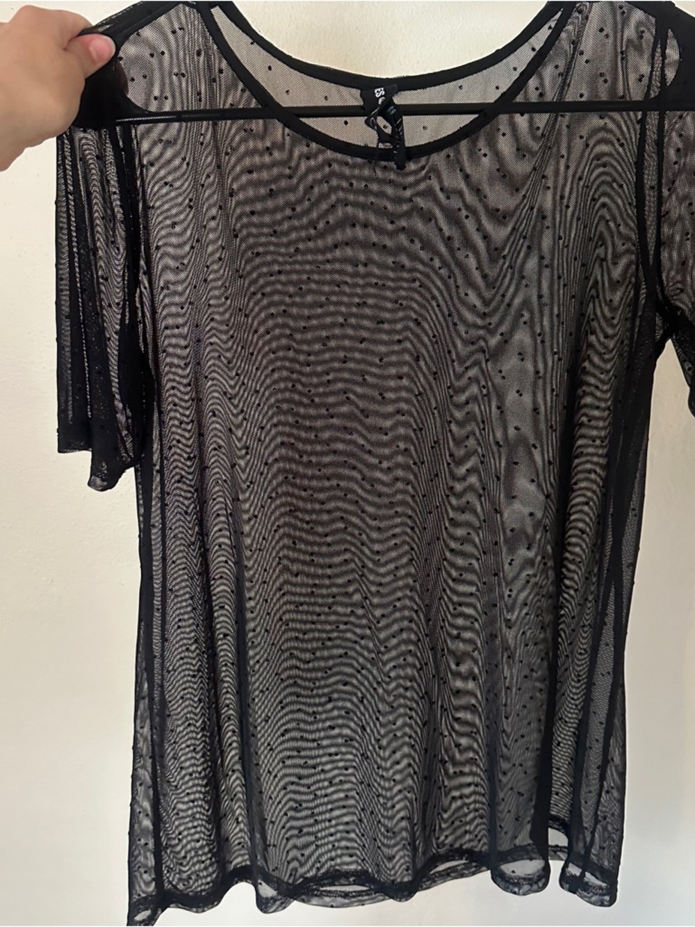 Polka dot mesh tee